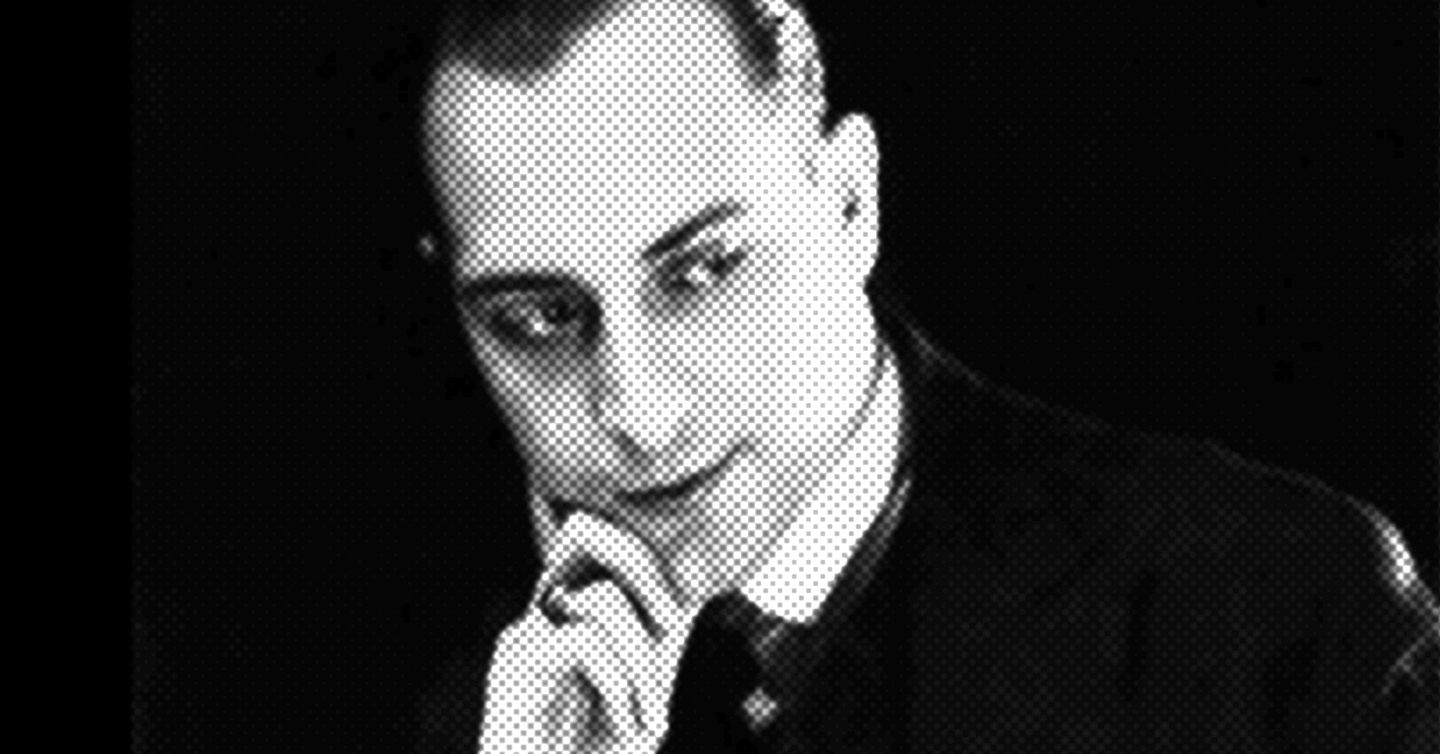 Fotografía en primer plano de Edmundo Barbero joven, en blanco y negro